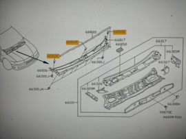 Montageclipje paravan Nissan Almera N15 66820-61U00 Origineel.