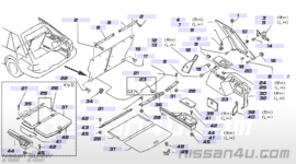 Opslagbak kofferbak links Nissan Sunny B12 Wagon 84976-55A00 Origineel.