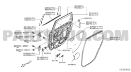 Tape achterportier links Nissan Note E11 82819-9U01A