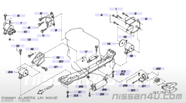 Samenstelling motorsteunbalk onderzijde motorblok QG15DE / QG18DE  Nissan Almera N16 11240-BM510