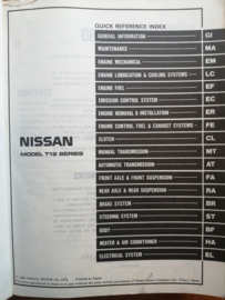 Service manual '' Model T12 series '' SM6E-0T12G0 Nissan Bluebird T12