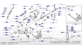 Draagarm rechtsvoor bovenste Nissan 54526-92G10