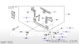 Bovenste radiateursteun Nissan Micra K11 62511-73B30 (Z11)