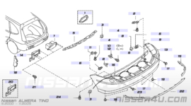 Bumperhoekstuk achterbumper links Nissan Almera Tino V10 85075-BU300