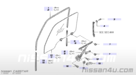 Raamgeleiderubber linksvoor Nissan Cabstar F23 80331-0T501