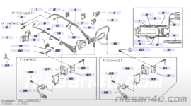 Bougiekabel, cilinder 2, inlaatzijde CA20E Nissan Bluebird T72 22452-Q9110 Gebruikt.