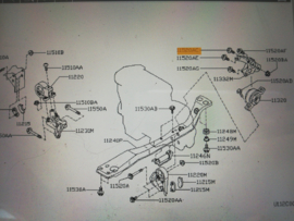 Onderste montagebout achterste motorsteunhouder M9,75 X 55 Nissan Micra K11 01125-03111 (Variant 2) Gebruikt.