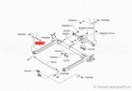Beam compl-rear suspension Nissan Primera P12 55501-AV606  Gebruikt.