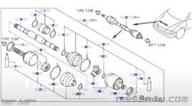 Aandrijfas rechtsvoor GA16DE Nissan Almera N15 39100-0M600