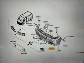 Mistlamplijstenset voorbumper Nissan Primastar X76 62019-00QAA Origineel.