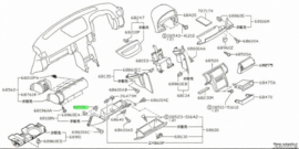 Pin-glove box Nissan 68551-50Y00 A32/ B13/ C23/ CA33/ D22/ D22S/ J31/ LCD22/ N14/ N15/ N16/ P11/ P12/ T30/ V10/ WP11/ Y10/ Y61/ Z50 Original.