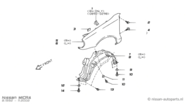Kruiskopschroef binnenscherm Nissan 01451-00841 Gebruikt.