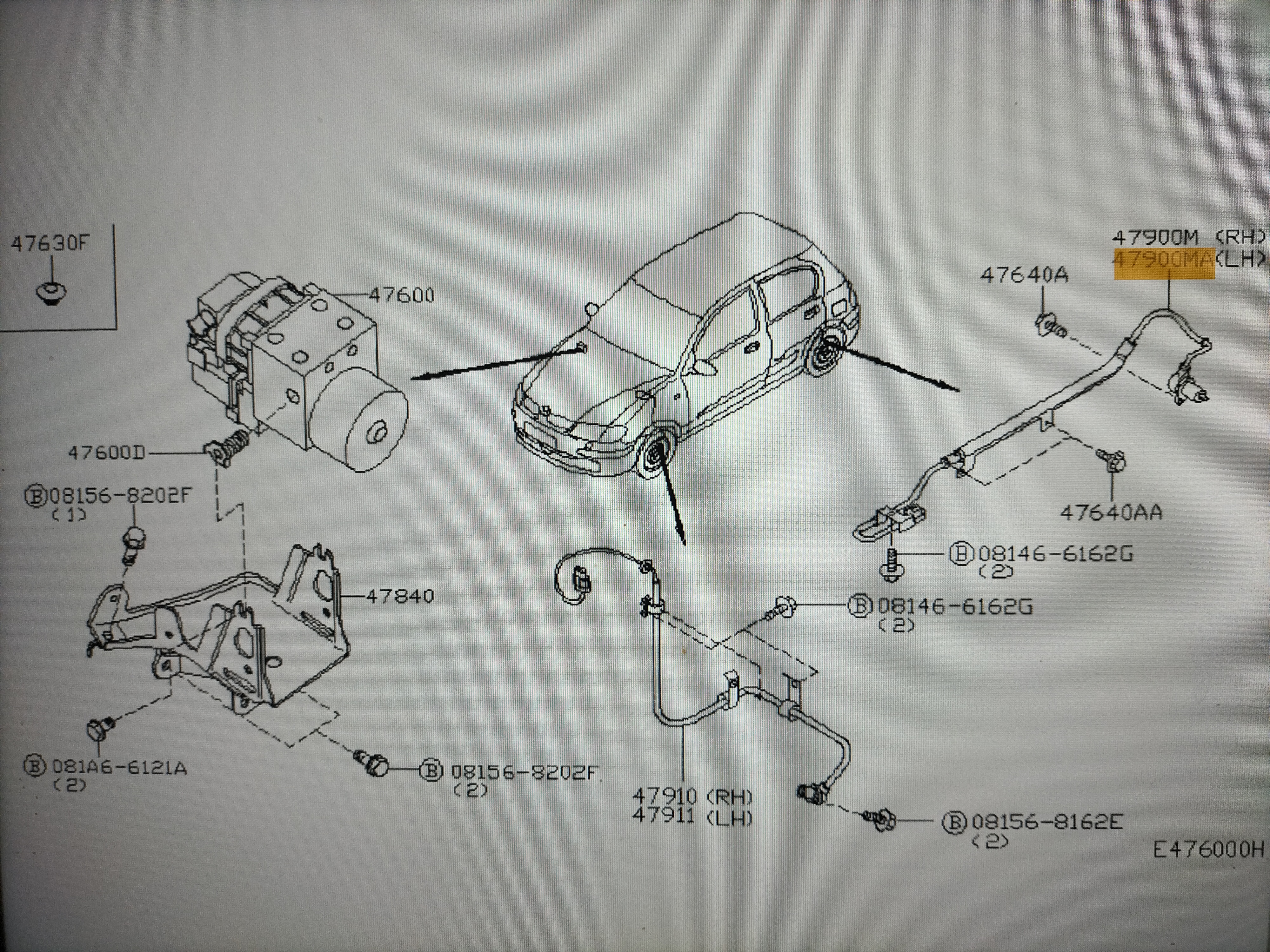 ABS sensor linksachter Nissan Almera N16 47901-5M300 Origineel.