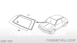 Glass-windshield Nissan Micra K10 72712-05B00 Used part.