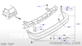 Bumperbalk achterbumper Nissan Sunny N14 85030-50C30 Schade.