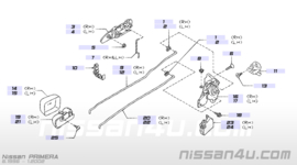 Chromen deurgreep binnenzijde rechts Nissan 80670-9F500 N16/ P11/ V10/ WP11