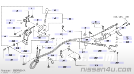 Schakelkabelset LD20/ LD23 Nissan Serena C23 B9760-7C001 Origineel.