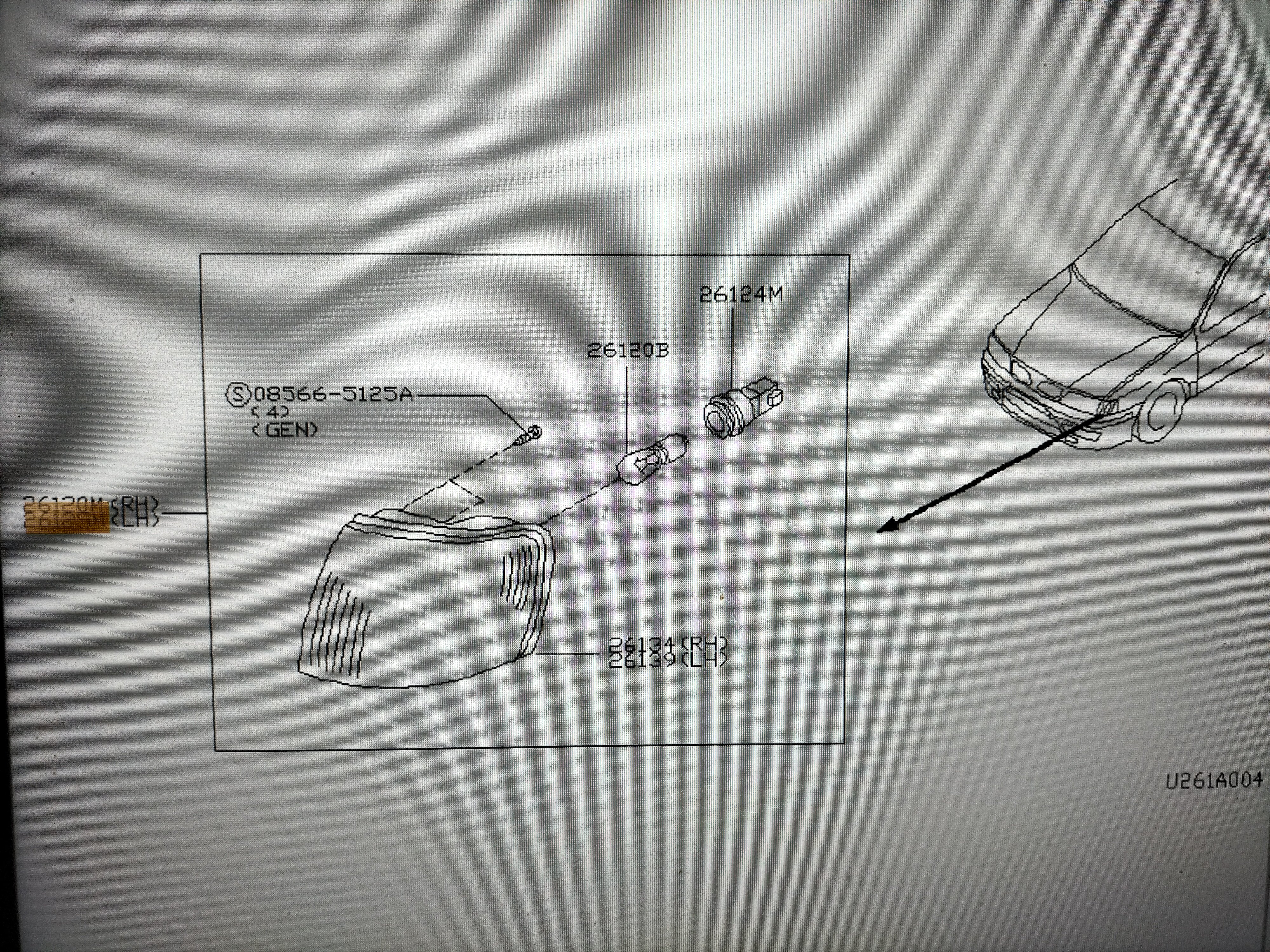 Knipperlicht linksvoor Nissan Primera P11/WP11 26135-2F000 Nieuw.