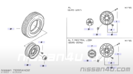 Nut-road wheel Nissan 40224-V5500 Used part.
