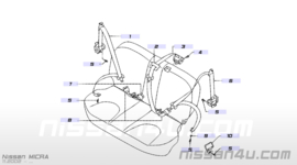 Veiligheidsgordelsluiting achterbank Nissan Micra K12 88882-AX311