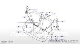 Belt rear seat buckle Nissan Micra K12 88882-AX311