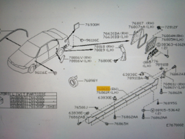 Mudguard-center, front right-hand Nissan Primera P11/ WP11 76852-9F500 (Z01) Used part.