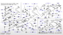 Bracket-exhaust mounting Nissan 20752-50Y70 B13/ N14/ N15 Used part. Variant 2