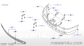 Cover-bumper bracket front Nissan Almera N16 622A1-BN700