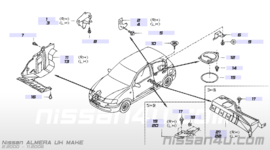 Hoekplaat vloer links Nissan Almera N16 748B1-5M200