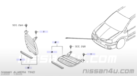 Sierstrip grille Nissan Almera Tino V10 62382-BU000