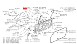Portierruit links Nissan 280ZX S130 80301-P7100 Gebruikt.