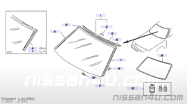 Hoekstuk afscherming voorruit rechtsboven Nissan Laurel C32 72754-41L00 Origineel.