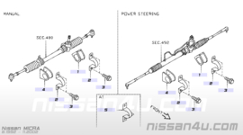 Bevestigingsbeugel stuurhuis Nissan Micra K11 48353-50B00