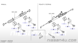 Insulator steering gear Nissan Micra K11 48377-6F600