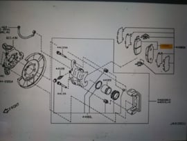 Pad kit-disc brake rear Nissan Murano Z50 44060-AL588 Original.