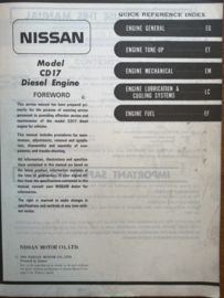 Service manual '' Model CD17 diesel Engine'' Nissan CD17 SM3E-CD17G0
