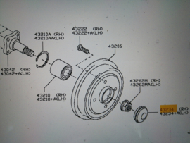 Naafdop achteras Nissan 43234-1HA0A E12/ K13 Origineel.