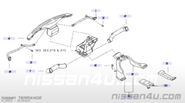 Kachelventilatiebuis Nissan Terrano2 R20 27830-0X000 Gebruikt.