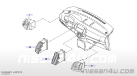 Kachelventilatierooster middenpaneel rechts Nissan Micra K12 68750-AX601