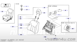 Bijrijdersstoel Nissan Almera N16 H7000-BN367 / H7000-BN383