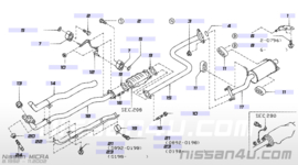 Mounting-exhaust, rubber Nissan Micra K11 20651-4F100 New.