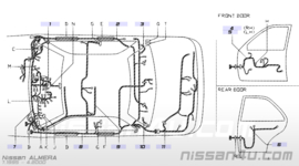 Kabelboom voorportier rechts Nissan Almera N15 24124-1N400