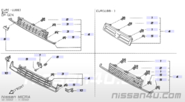 Grille front Nissan Micra K10 62310-22B01 (62310-22B01) Original.