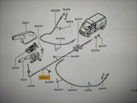 Cable-assy parking, middle Nissan Primastar X83 36518-00Q0E Original.
