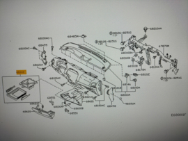 Documentenbak Nissan Micra K12 68580-AX601 Origineel.