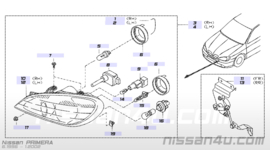 Koplamp links Xenon Nissan Primera P11/WP11 facelift 26060-9F626 (26060-9F610)