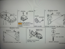 Airbagmodule Nissan Primera P11/WP11 98820-7J727 (98820-7J702) Gebruikt.