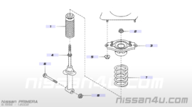 Strut-rear orange with auxiliary-spring Nissan Primera P11 55020-2F516 + 56210-8F825