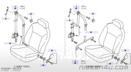 Adjuster-seat belt Nissan Micra K11 87824-4F500