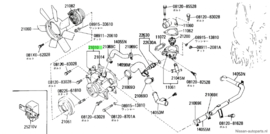 Waterpomp LD20 Nissan Vanette GC22 BA010-G5586 Gebruikt.
